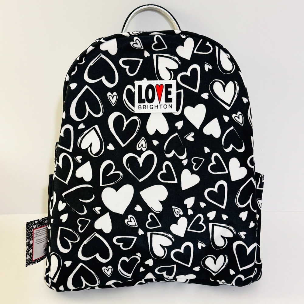NEW BRIGHTON Endless Love Black white Hearts Women’s Backpack - Picture 4 of 16